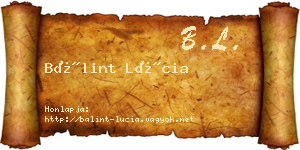 Bálint Lúcia névjegykártya